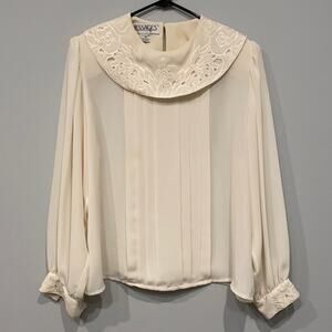 Vintage Long sleeves Cream Blouse
